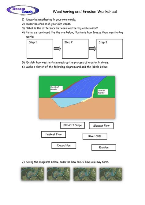 Erosion Worksheets