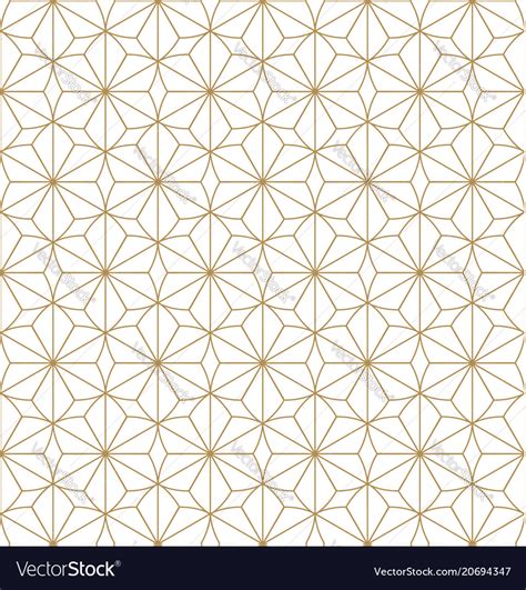 Japanese Pattern Gold Geometric Background Vector Image