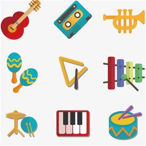 Various Musical Instruments Are Shown In This Image