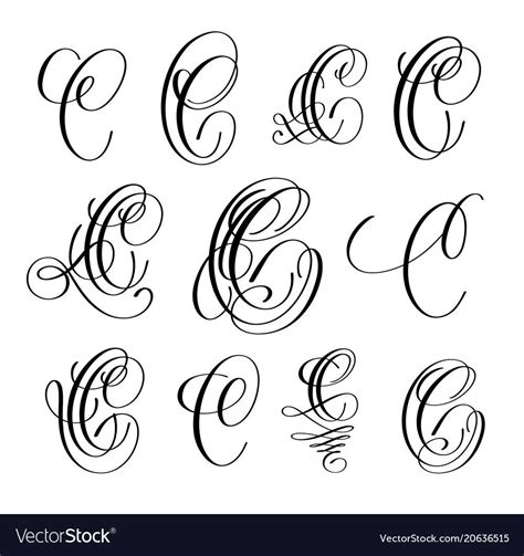 Letter C In Calligraphy