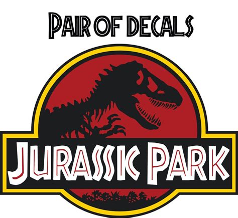 Jurassic Park Emblem Decal 2 Stickers Door Kit Car Van Suv Etsy