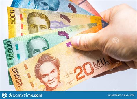 Moneda De Costa Rica Todos Los Billetes Imagen De Archivo Imagen De