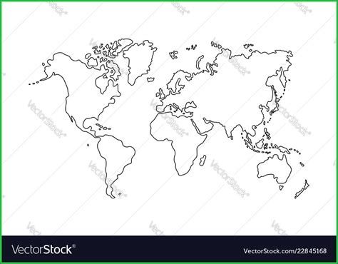 Outline Simple Flat Vector Outline Simple World Map Map Resume Examples