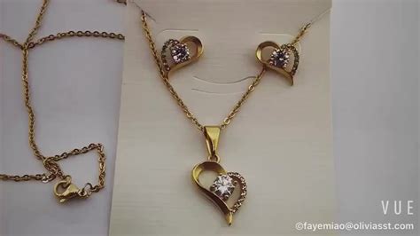 Stainless Steel Custom Color Hollow Heart Shape Necklace Earrings
