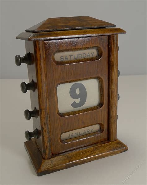 Antiques Atlas Antique English Oak Perpetual Desk Calendar C1900