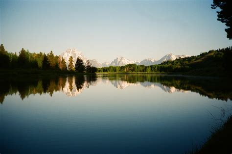 Stillness At Oxbow Bend In Grand Teton National Park Shot On 35mm Oc