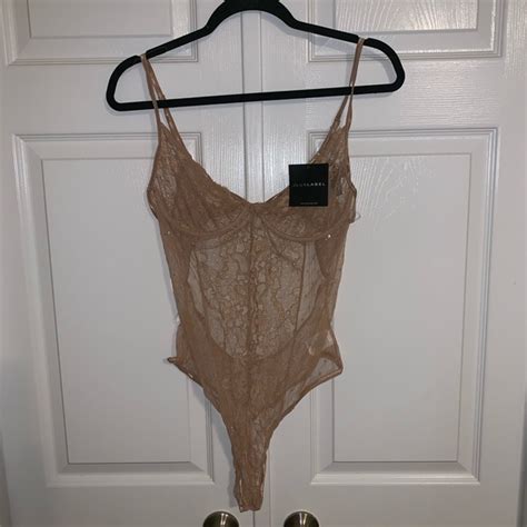 Jluxlabel Tops Nwt Jluxlabel Taupe All Dolled Up Lace Lingerie Bo