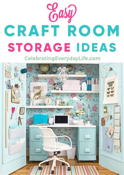 Ribbons and buttons and stickers, oh my! Easy Craft Room Storage Ideas