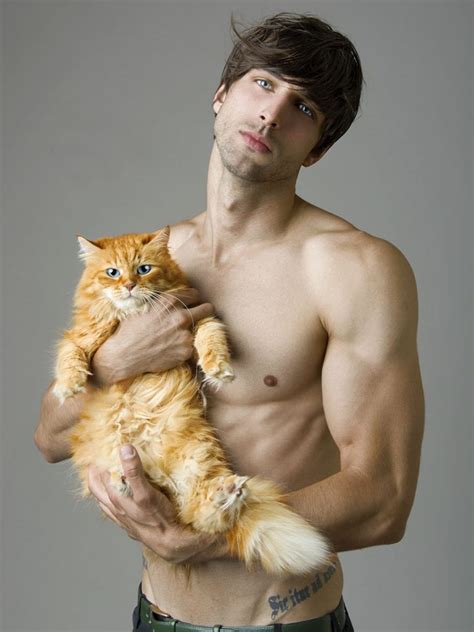 Photo Shoot Of Topless Hot Male Models Posing With Cute Cats Vuing Com