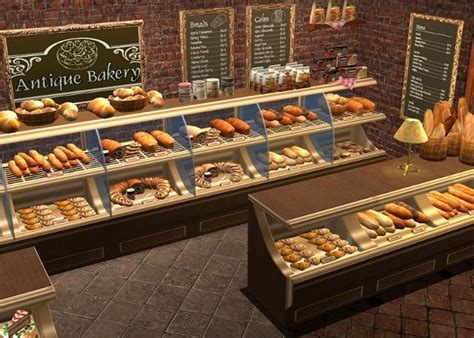 Antique Bakery Set Decorative Foods And More Sims Sims 4 Cc