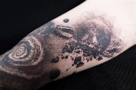 Again, they might get the paper airplane rather than just getting a real plane since the design is a bit more arty and fun. Planet Tattoo | Planet tattoos, Space tattoo sleeve ...