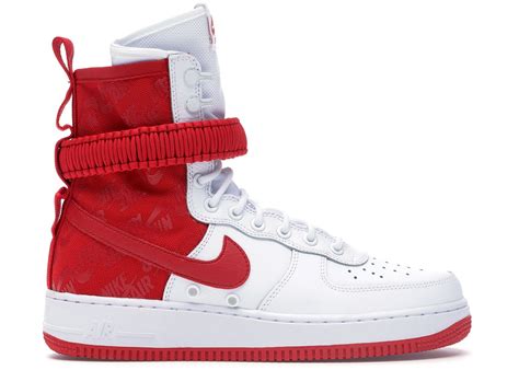 Nike Sf Air Force 1 High White University Red Ar1955 100 Nike 슈프라이즈