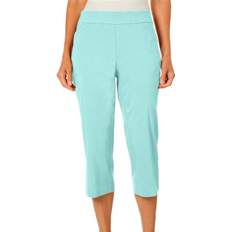 Coral Bay Coral Bay Womens Millennium Pull On Capris 18 Mint Green