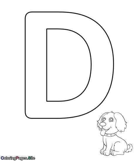 D letter online coloring page - drawing for kids
