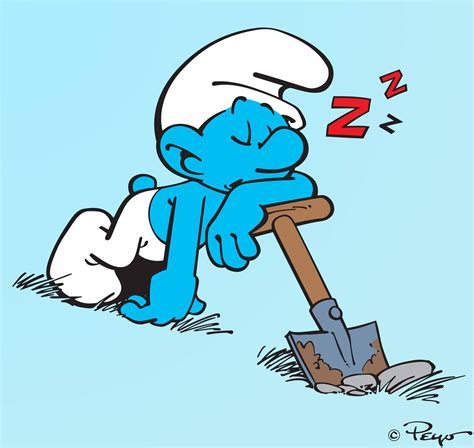 Lazy Smurf Zzz Drawing Cartoon Characters Smurfs Drawing Smurfs