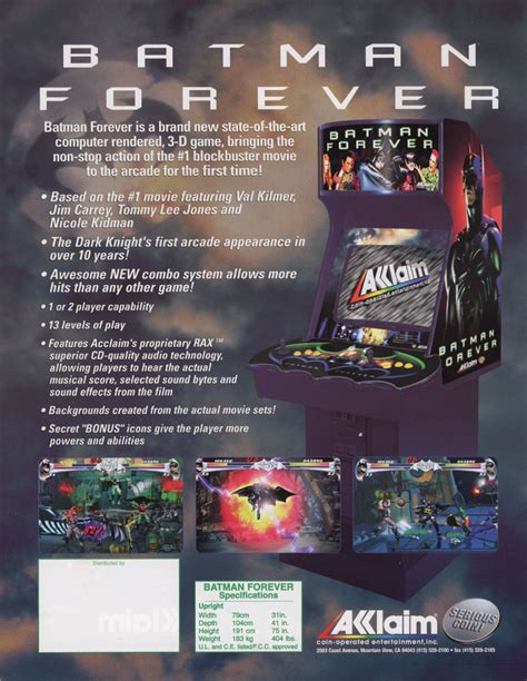 The Arcade Flyer Archive Video Game Flyers Batman Forever Acclaim