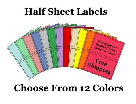 Colored Shipping Labels 85x55 Half Sheet Self Adhesive Ebay Etsy