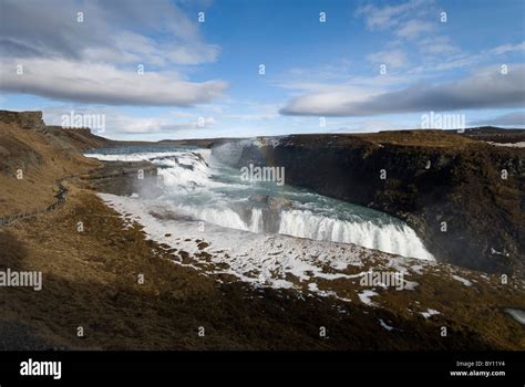 Gullfoss Waterfall On The Hvítá River Iceland Stock Photo Alamy