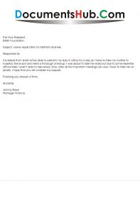 How to write a leave extension application : Leave Application for Mother's Illness