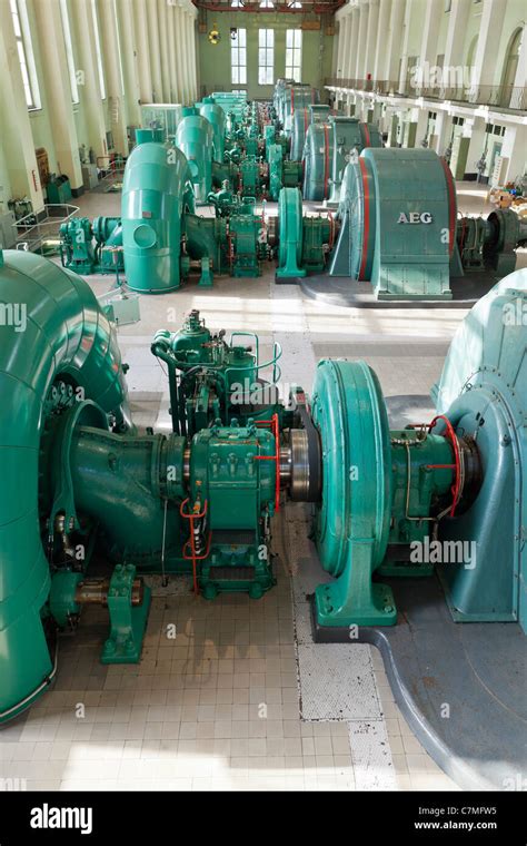 Turbines Inside The Walchensee Hydropower Station Stock Photo Alamy