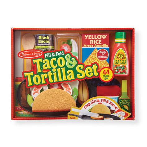 Melissa And Doug Kitchen Play Fill And Fold Taco And Tortilla Set