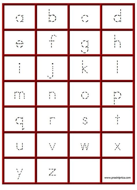 Tracing The Small Alphabet Letters Worksheets For Preschool Kids