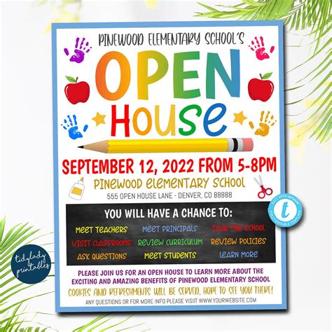 School Open House Flyer Template Back To School Invitation — Tidylady