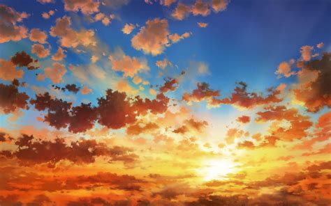 Anime Sky Sunset Wallpapers Wallpaper Cave