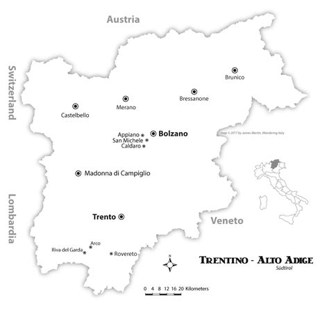 Trentino Alto Adige Map And Tourist Guide Wandering Italy