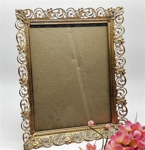 vintage gold ornate picture frame 8x10 filigree ornate picture frame wall or dresser ornate