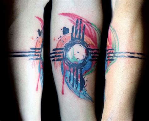 This flag tattoo is exceptional. 50 Zia Tattoo Designs For Men - New Mexico Ink Ideas