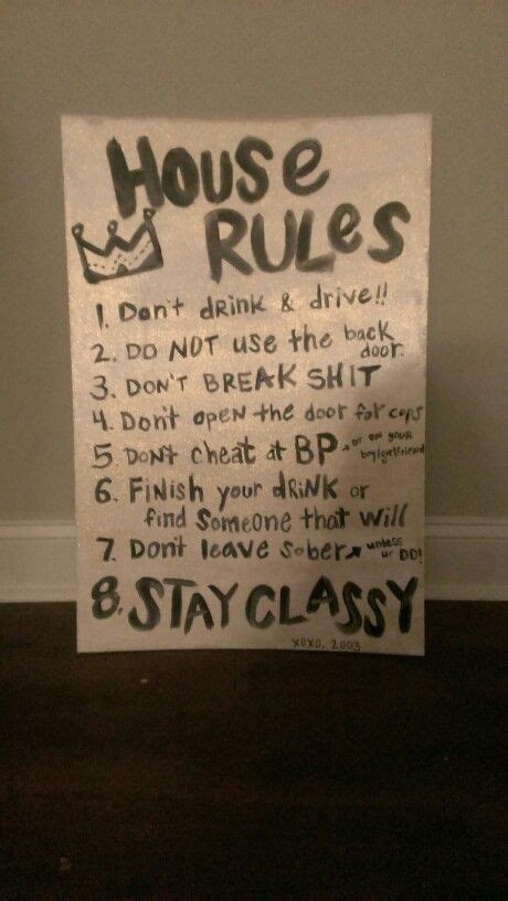 House Rules For A College Party Halloween Pinterest College