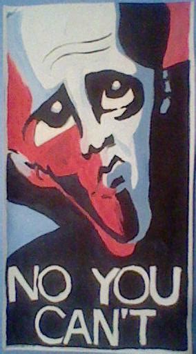 There are no official posters that look like the one in the movie, only variants of it. MM: No You Can't poster by Darkmage18 on DeviantArt