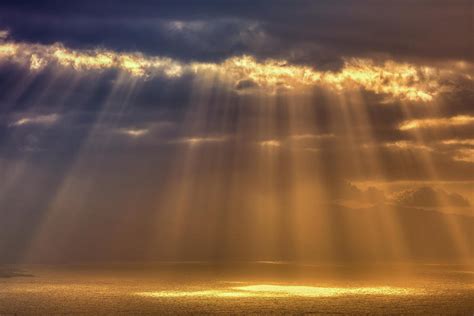 Rays Of Sun Peeking Through Clouds By Zodebala