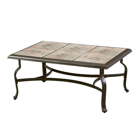Hampton Bay Belleville Tile Top Patio Coffee Table Fts80721 The Home