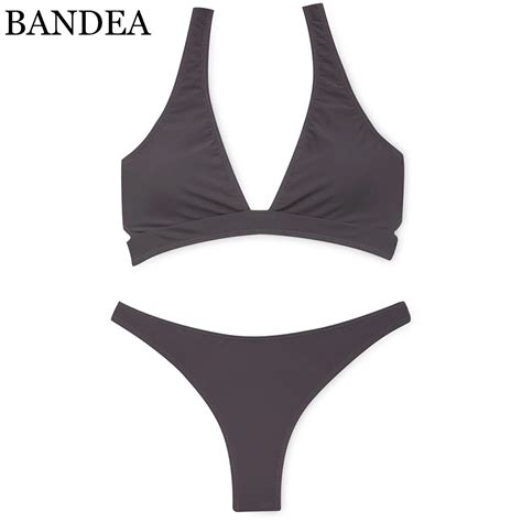 Bandea Sexy Women Bikini Halter Top Bikini Set Swimsuit Bandage Swimwear Push Up Bathing Suit