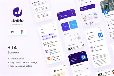 Jobie - Job Portal iOS App Design UI - Peterdraw Studio
