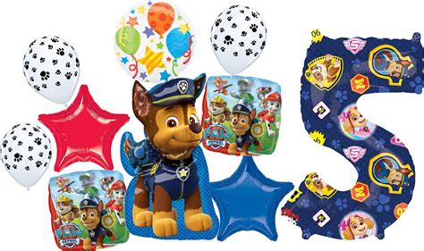 Paw Patrol Party Supplies 5th Birthday Balloon Bouquet Decorations