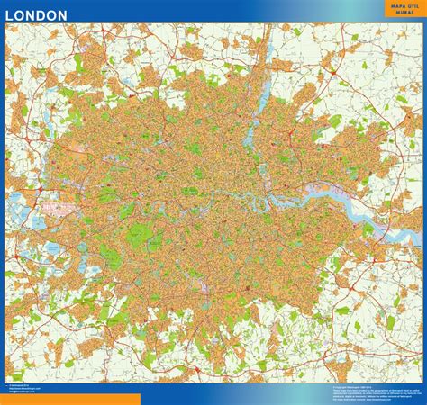 London Area Laminated Wall Map Laminated Wall Maps Of The World Images
