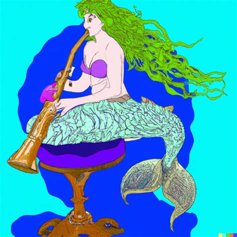 Howard Dalle A Mermaid Sitting On A Milking Stool Playing The Bassoon