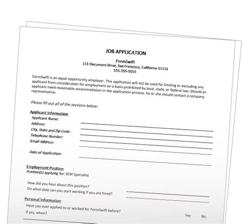 job application formstemplates