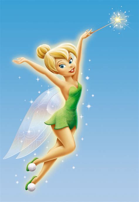 A Cartoon Tinkerbell Flying Through The Air With A Sparkle Wand In Her Hand