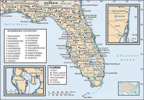 State And County Maps Of Florida Map Of Florida West Coast Cities
