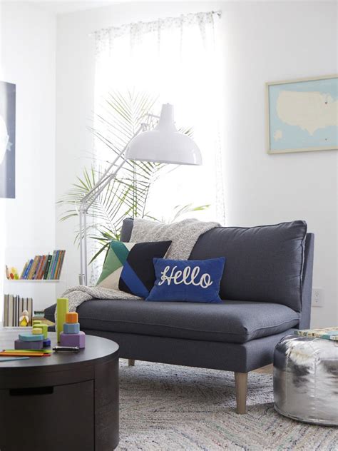 Kid Friendly Living Room With Armless Sofa Hgtv