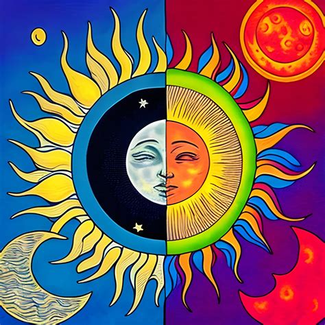 Moon And Sun Trippy Arthubai