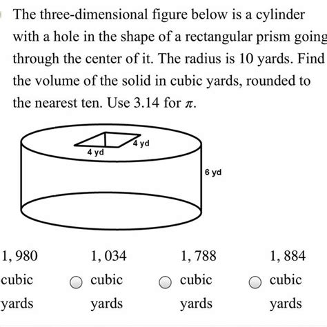 Please Help The Three Dimensional Figure Below Is A Cylinder With A