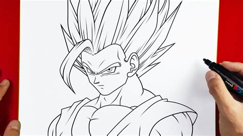 How To Draw Son Gohan Beast Dragon Ball Super Easy Drawings