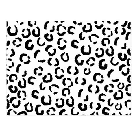 Black And White Leopard Print Pattern Postcard Zazzle