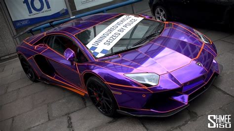 Seized Purple Chrome Lamborghini Aventador In London Youtube