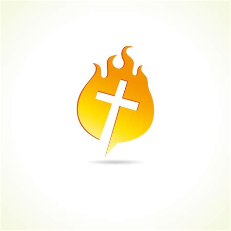 Cruz Em Fogo Ideia Do Logotipo Cristão ícone Vetorial Para Igrejas